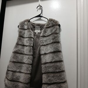 Gray Faux Fur Vest